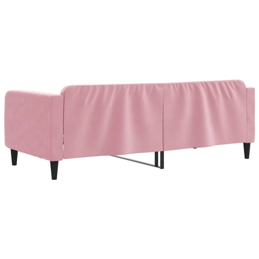 Lit de repos sans matelas rose 90x200 cm velours - 5