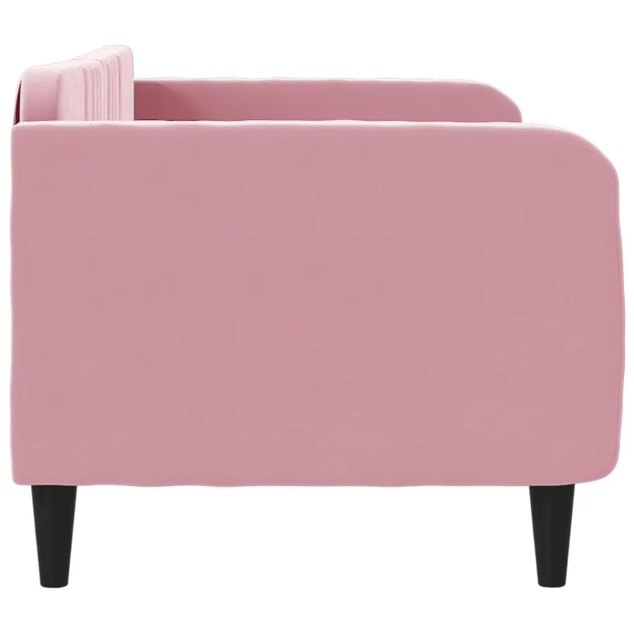 Lit de repos sans matelas rose 80x200 cm velours - 4