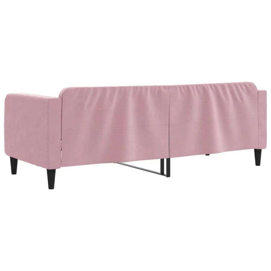 Lit de repos sans matelas rose 80x200 cm velours - 5