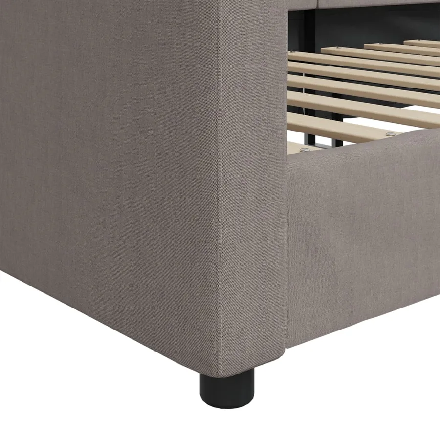 Lit de repos taupe 100x200 cm tissu - 6
