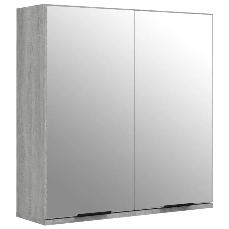 Armoire à miroir de salle de bain Sonoma gris 64x20x67 cm - 2