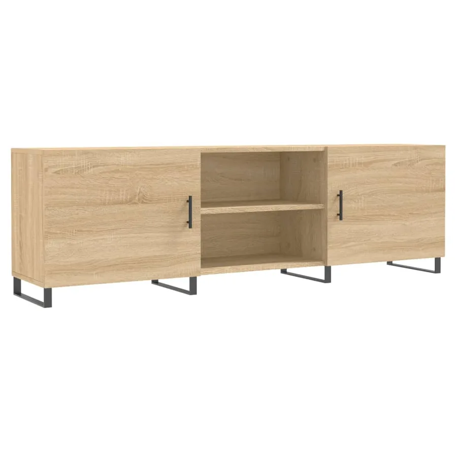 Meuble TV chêne sonoma 150x30x50 cm bois d'ingénierie - 2