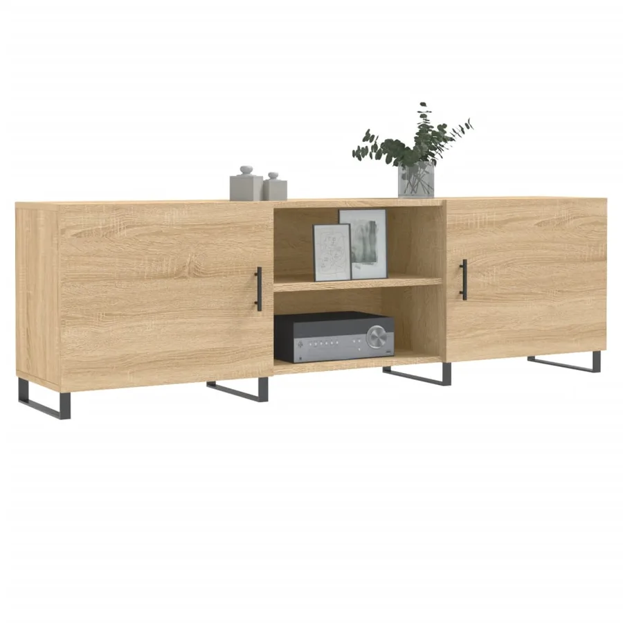 Meuble TV chêne sonoma 150x30x50 cm bois d'ingénierie - 3
