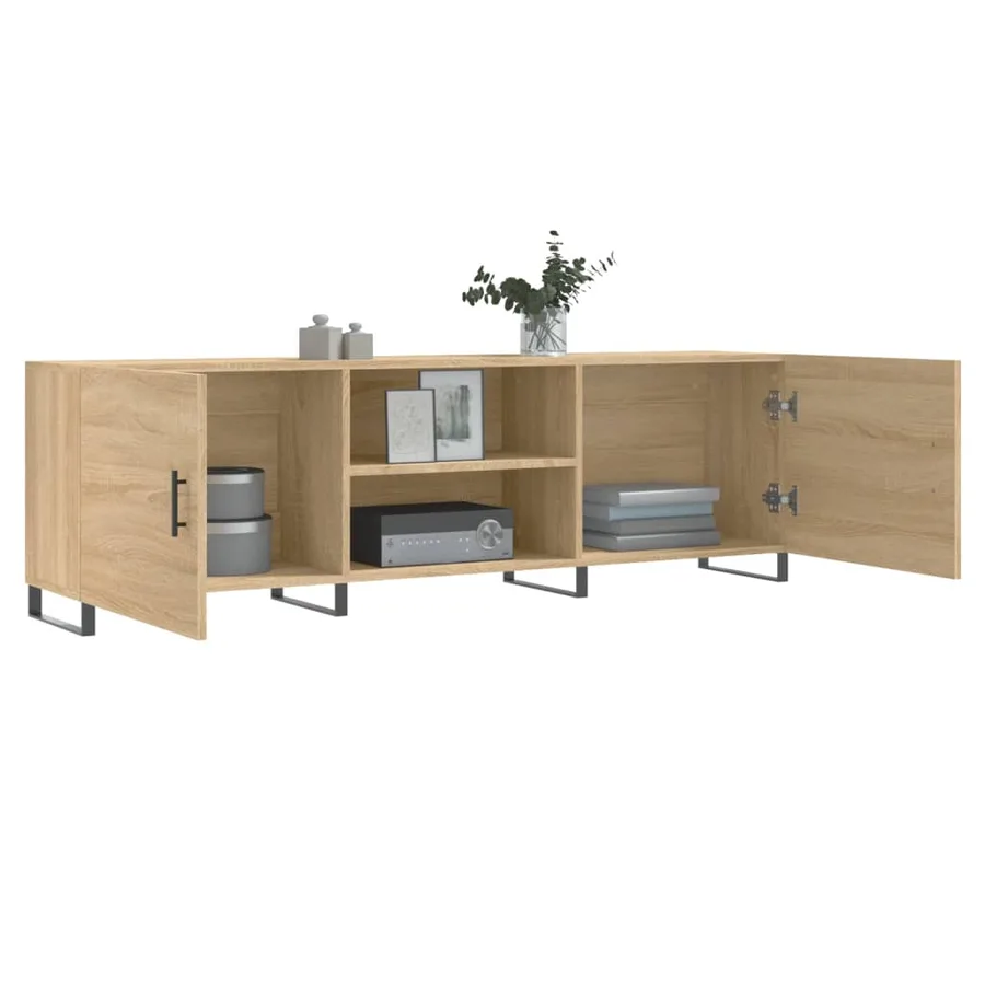 Meuble TV chêne sonoma 150x30x50 cm bois d'ingénierie - 4