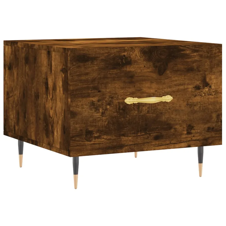 Table basse Chêne fumé 50x50x40 cm Bois d'ingénierie - 2