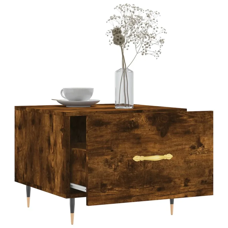 Table basse Chêne fumé 50x50x40 cm Bois d'ingénierie - 4