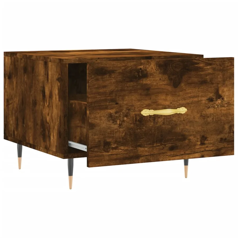 Table basse Chêne fumé 50x50x40 cm Bois d'ingénierie - 6