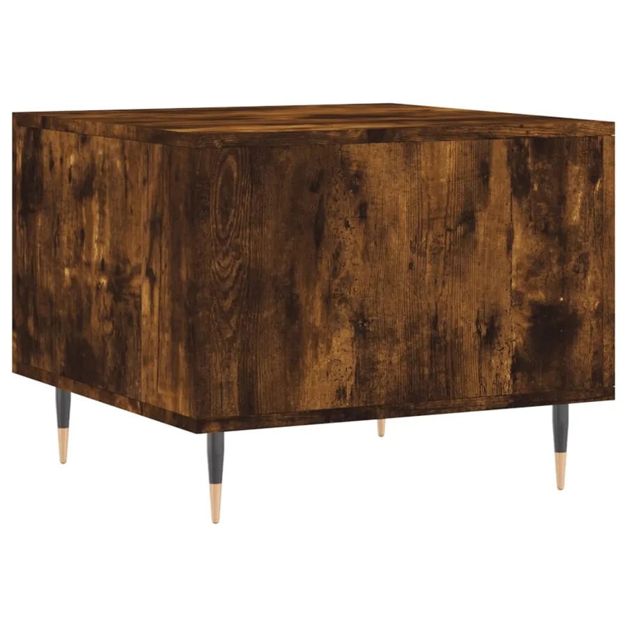 Table basse Chêne fumé 50x50x40 cm Bois d'ingénierie - 8