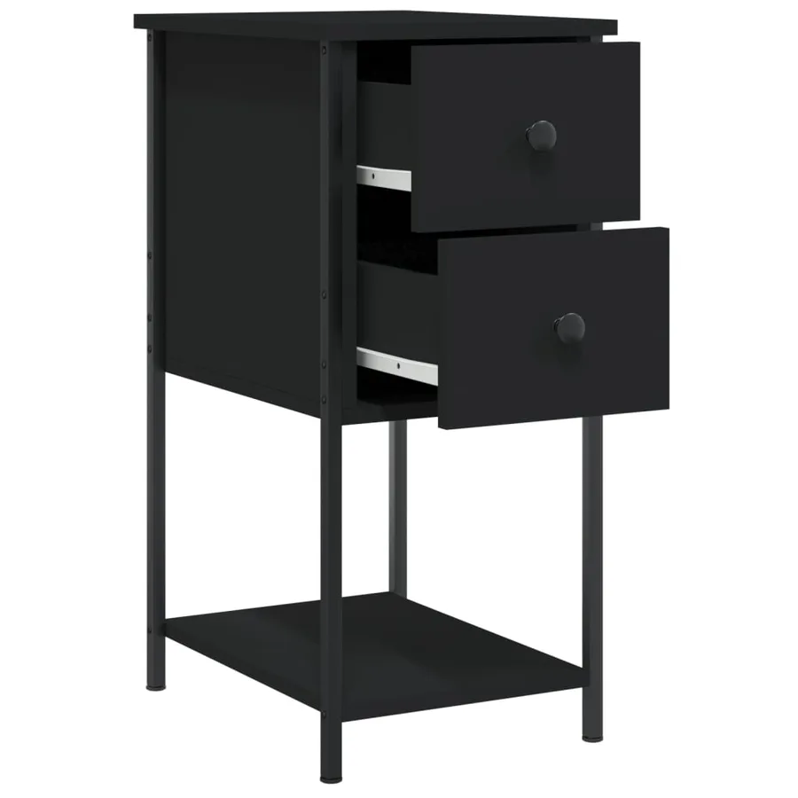 Tables de chevet 2 pcs noir 32x42x70 cm bois d'ingénierie - 6