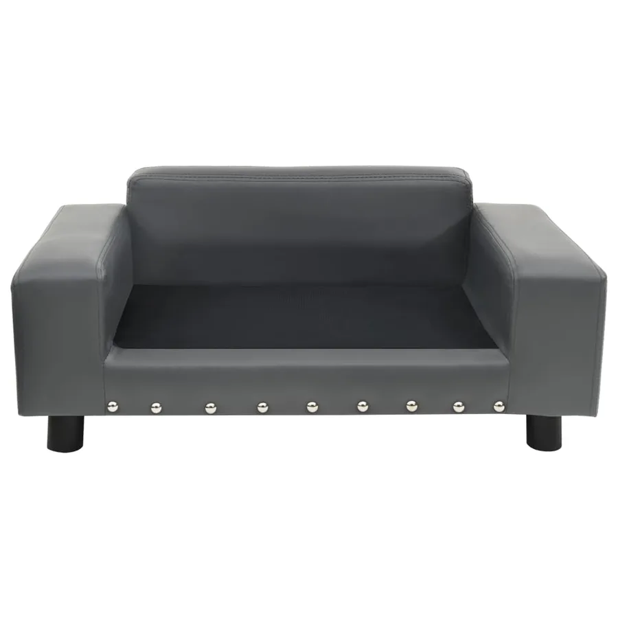 Canapé pour chien Gris 81x43x31 cm Peluche et similicuir - 3
