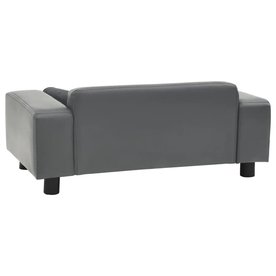 Canapé pour chien Gris 81x43x31 cm Peluche et similicuir - 4