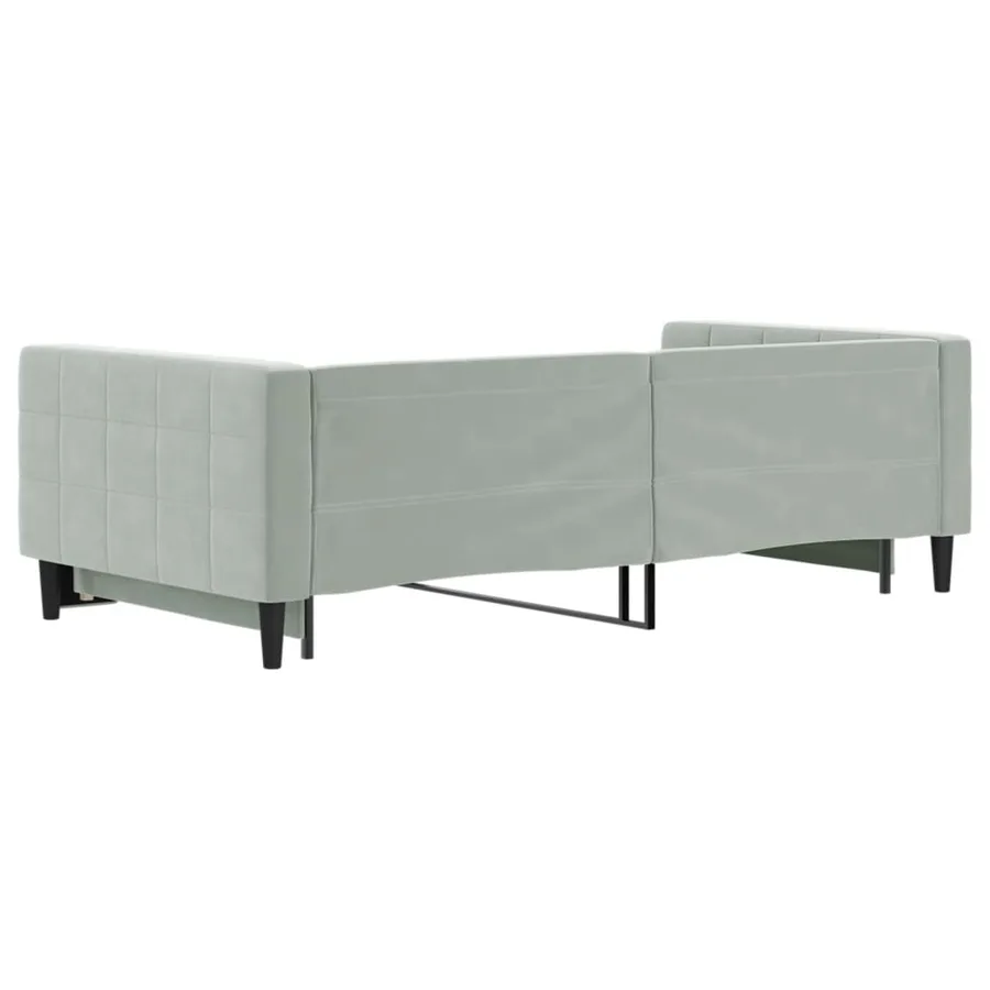 Lit de jour avec gigogne sans matelas gris clair 100x200 cm - 5