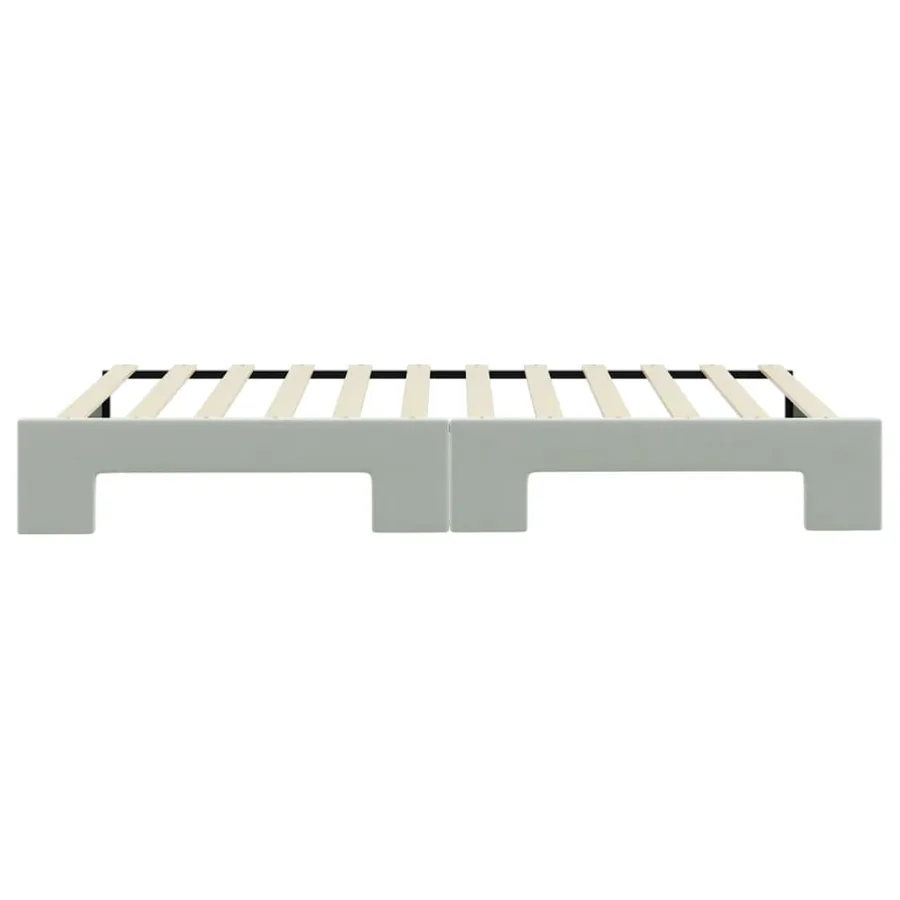 Lit de jour avec gigogne sans matelas gris clair 100x200 cm - 9