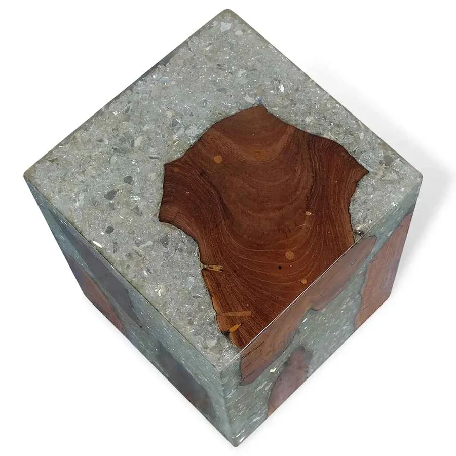 Tabouret Bois de teck massif et résine - 12