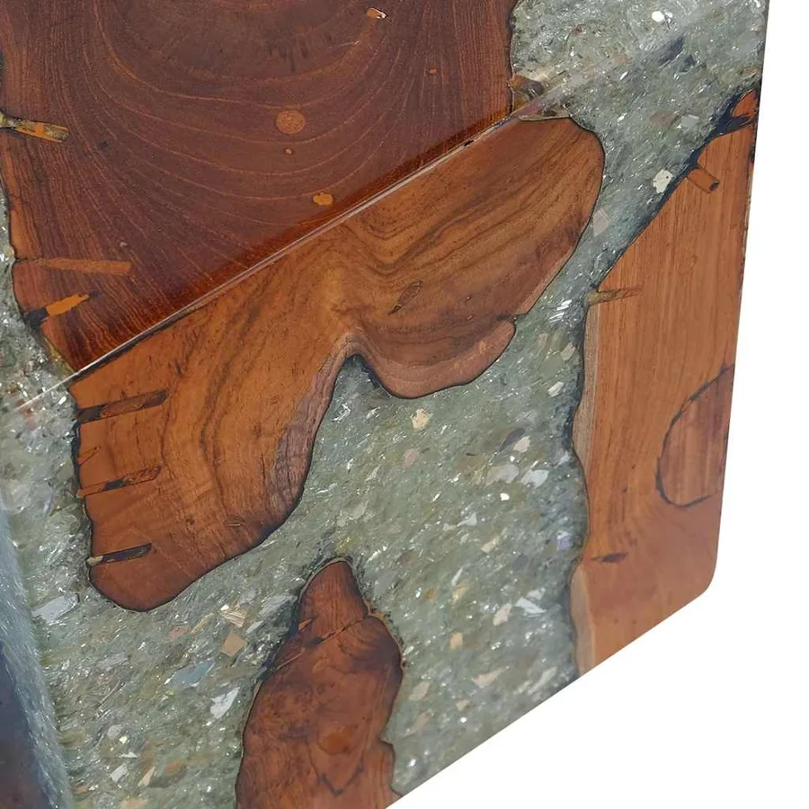 Tabouret Bois de teck massif et résine - 13