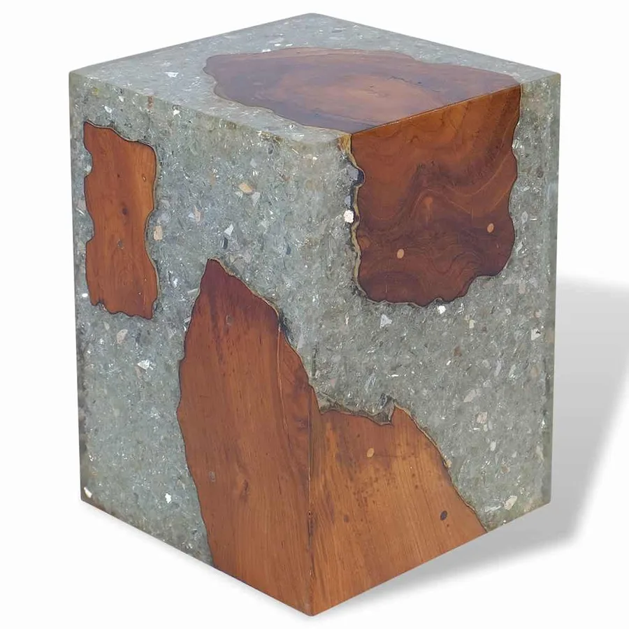 Tabouret Bois de teck massif et résine - 5