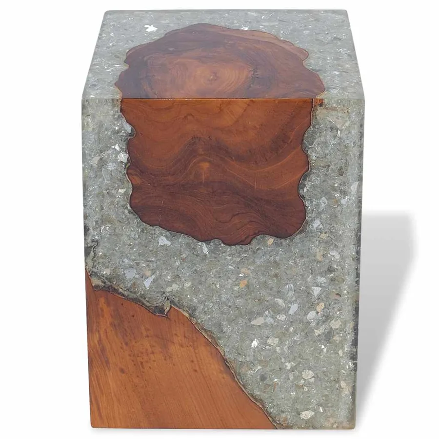 Tabouret Bois de teck massif et résine - 9