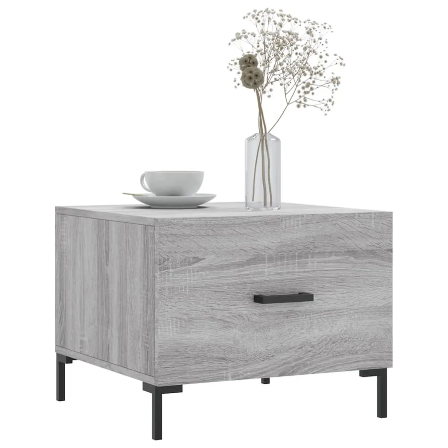 Table basse Sonoma gris 50x50x40 cm Bois d'ingénierie - 3
