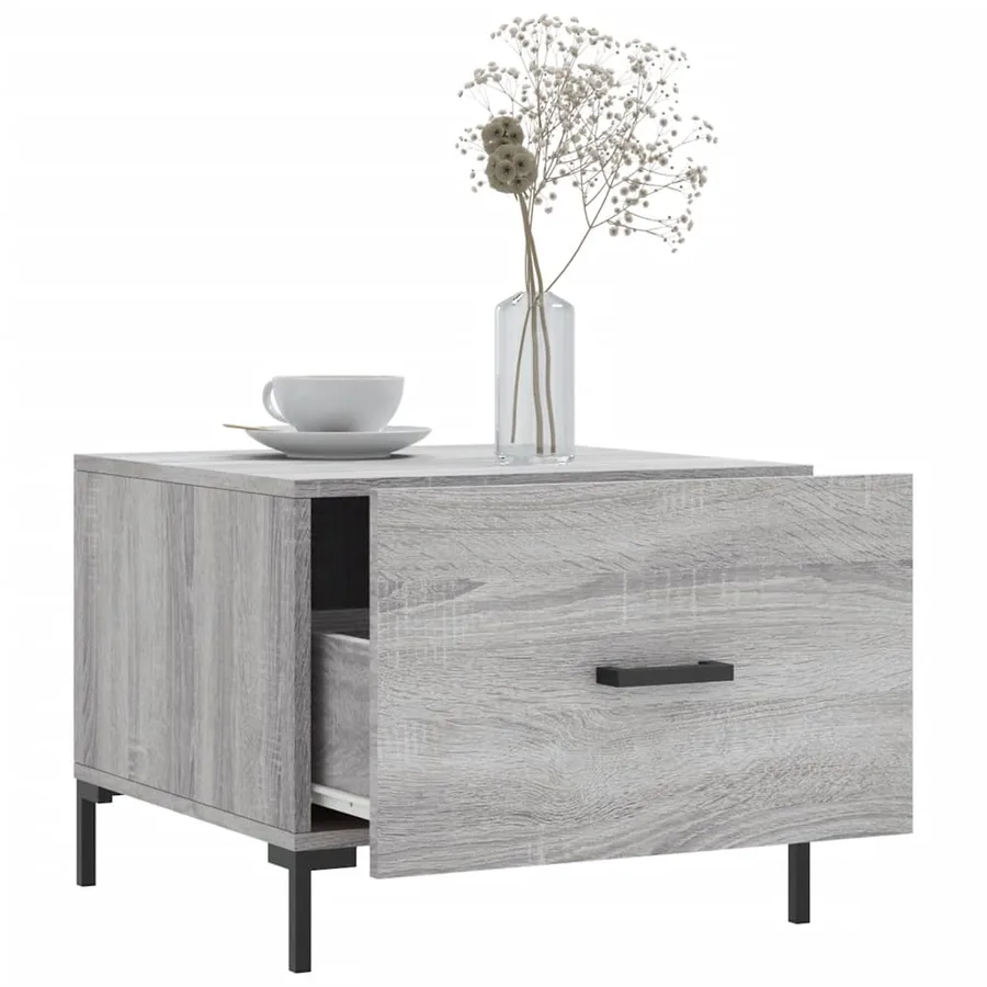 Table basse Sonoma gris 50x50x40 cm Bois d'ingénierie - 4