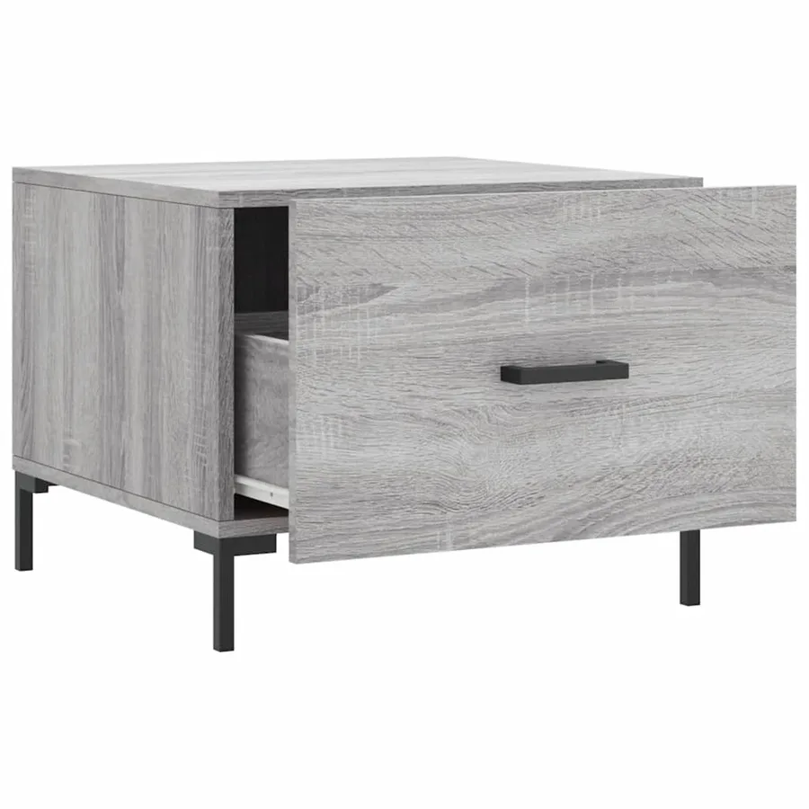 Table basse Sonoma gris 50x50x40 cm Bois d'ingénierie - 6