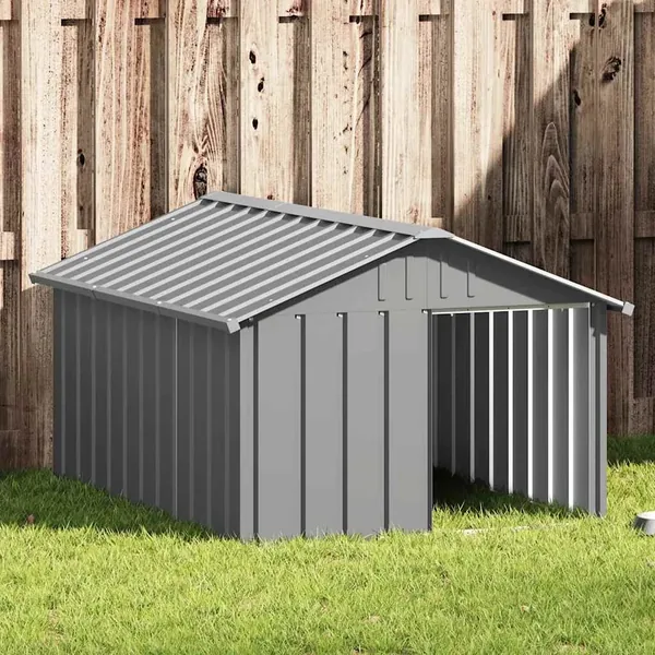 Niche pour chien Gris 116,5x153x81,5 cm Acier galvanisé