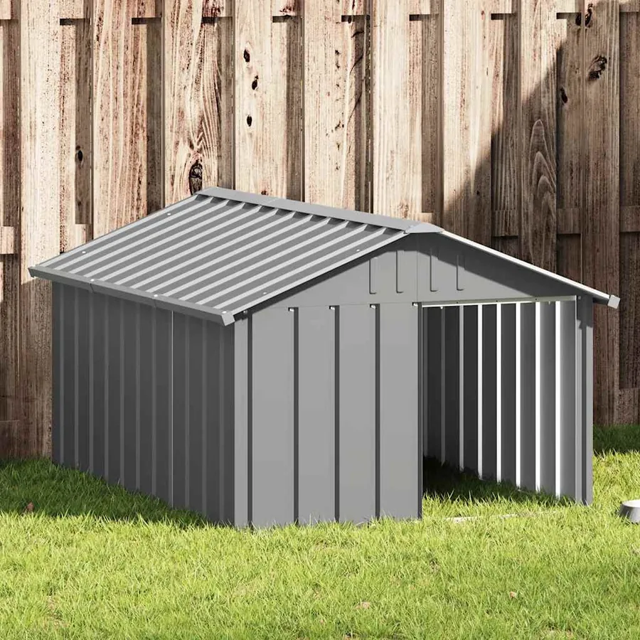 Niche pour chien Gris 116,5x153x81,5 cm Acier galvanisé