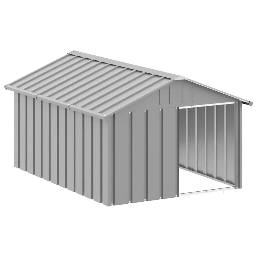 Niche pour chien Gris 116,5x153x81,5 cm Acier galvanisé - 2
