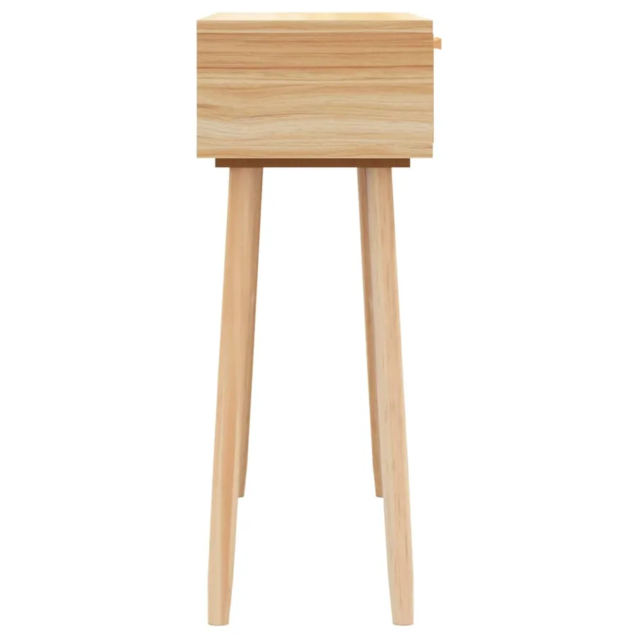 Table console Marron 80x30x75 cm Bois massif pin /rotin naturel - 5