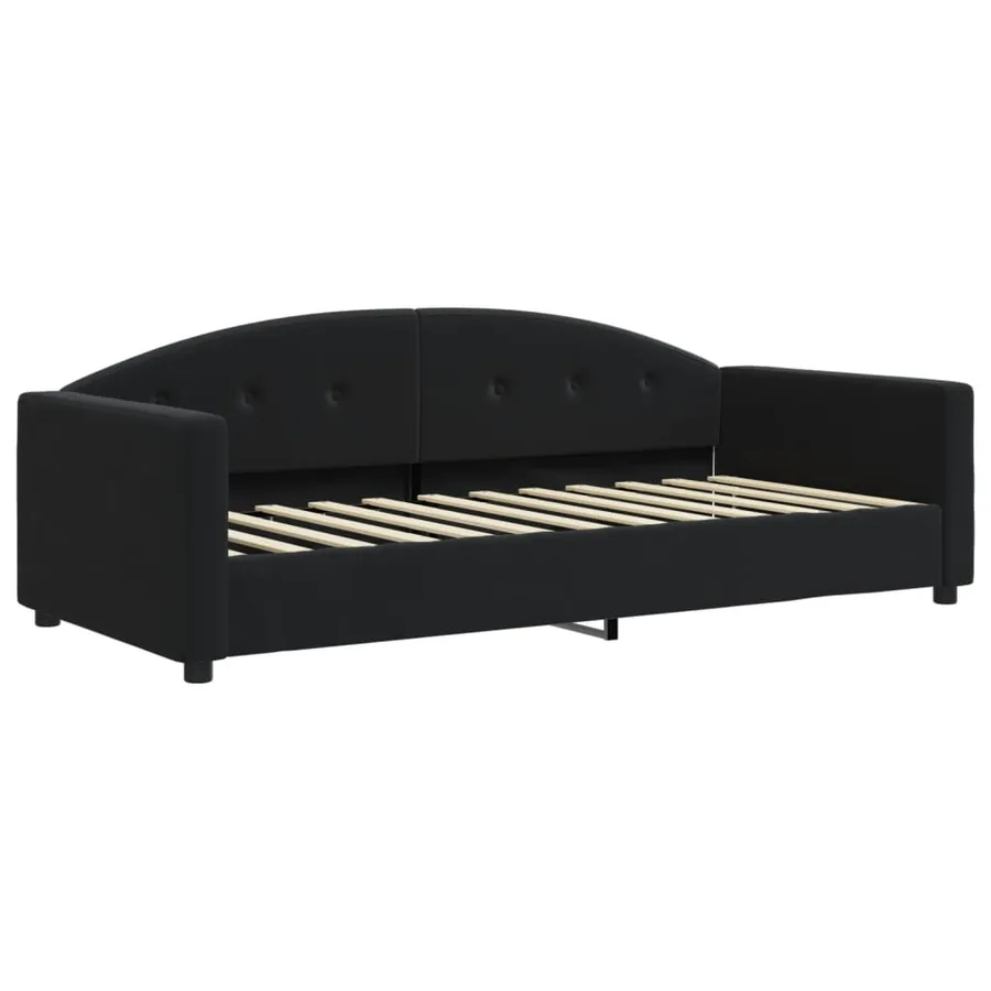Lit de repos sans matelas noir 90x190 cm velours - 2