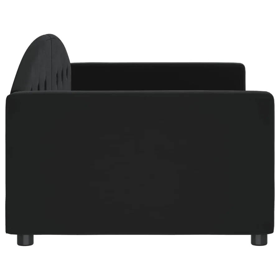 Lit de repos sans matelas noir 90x190 cm velours - 4
