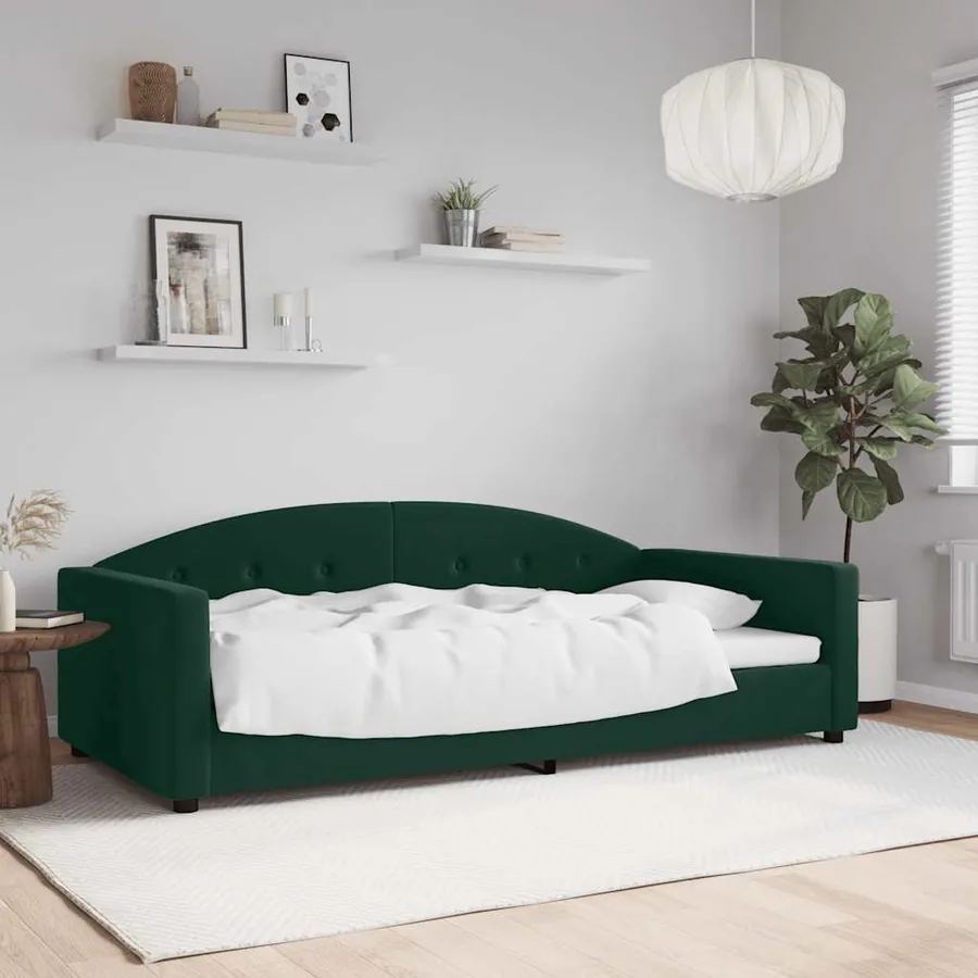 Lit de repos sans matelas vert foncé 100x200 cm velours