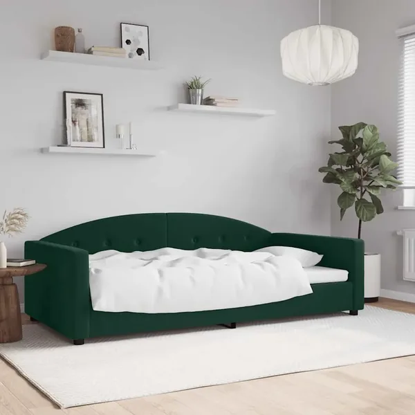 Lit de repos sans matelas vert foncé 100x200 cm velours