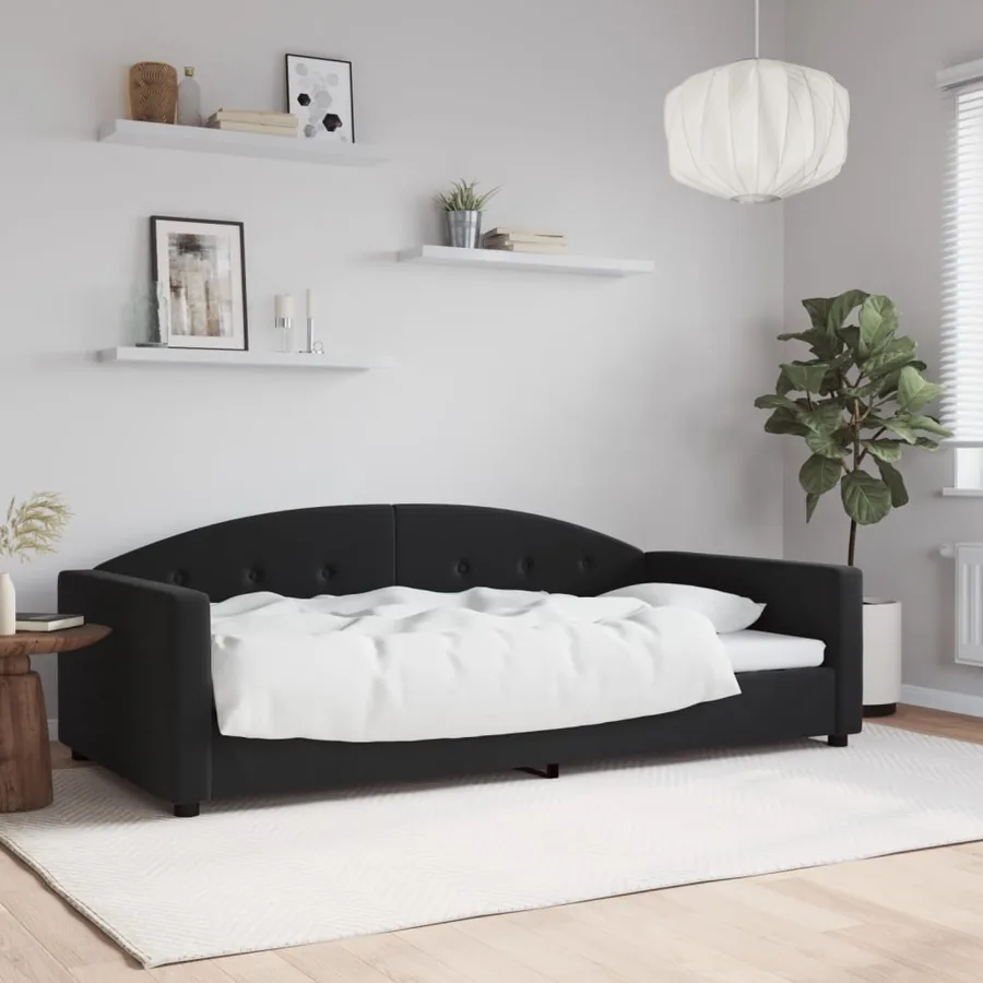 Lit de repos sans matelas noir 100x200 cm velours