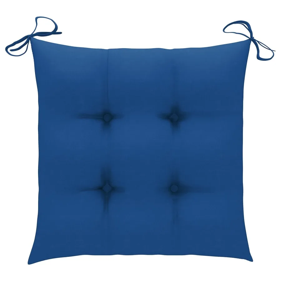 Chaises pliables de jardin avec coussins lot de 8 Teck solide - 9
