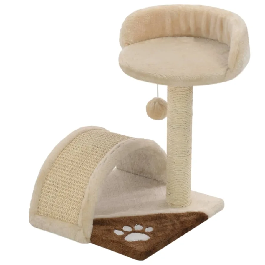 Arbre à chat avec griffoir en sisal 40 cm Beige et Marron - 2
