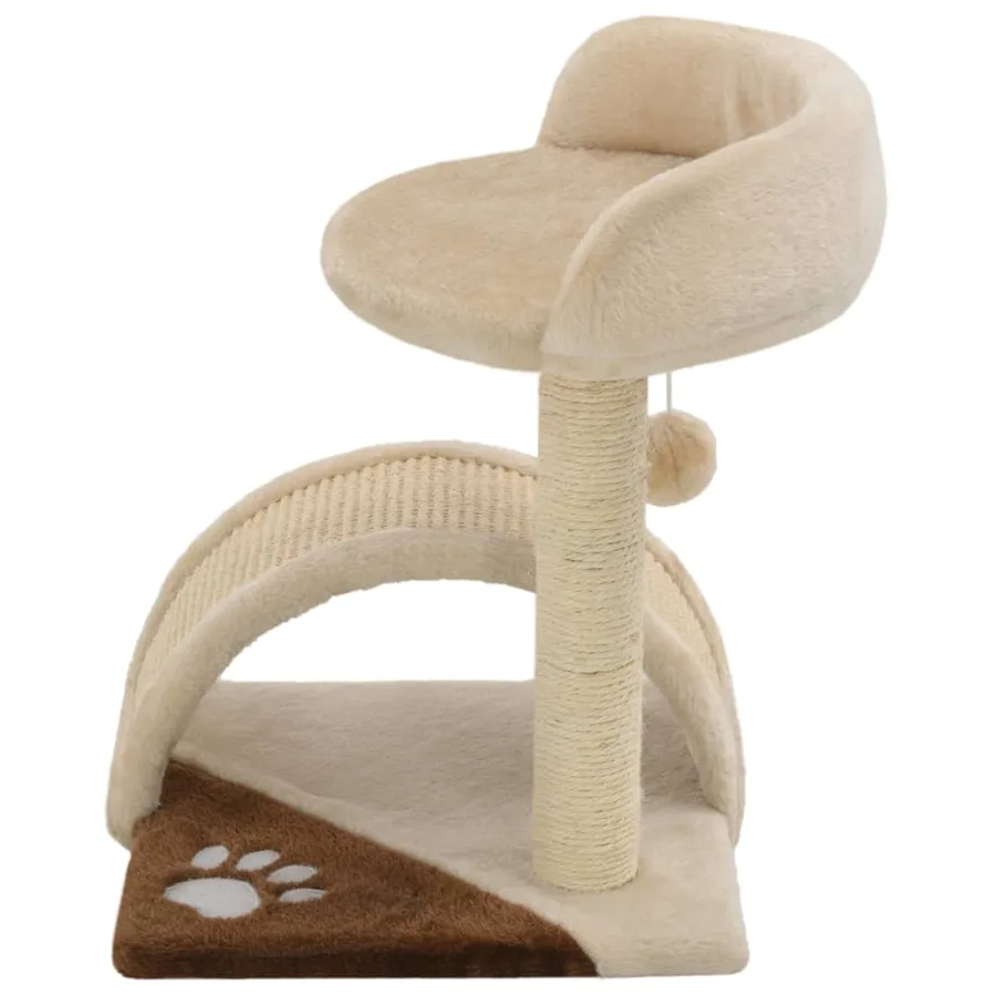 Arbre à chat avec griffoir en sisal 40 cm Beige et Marron - 3
