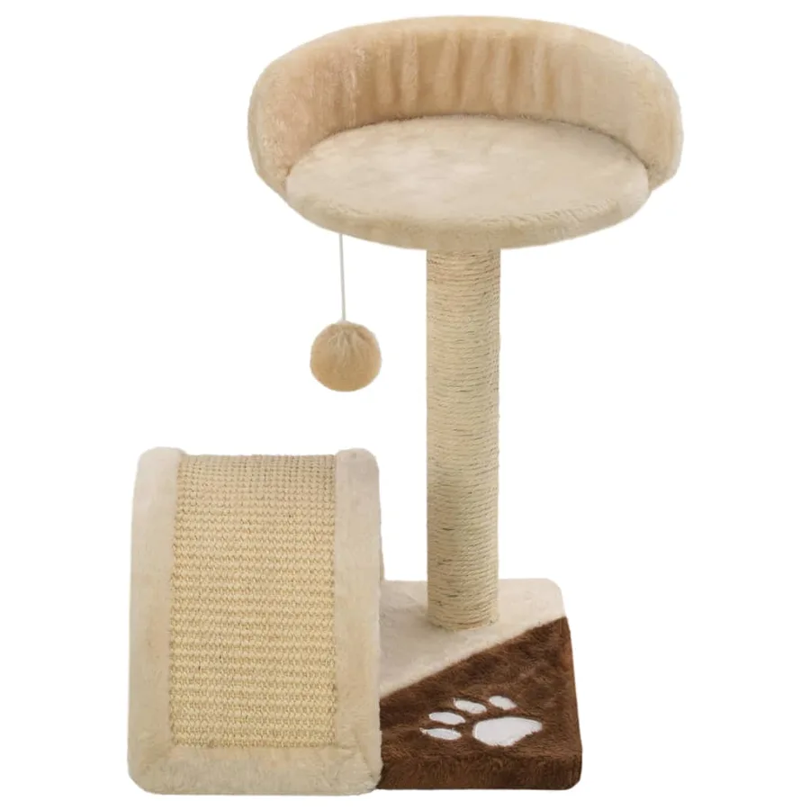 Arbre à chat avec griffoir en sisal 40 cm Beige et Marron - 4