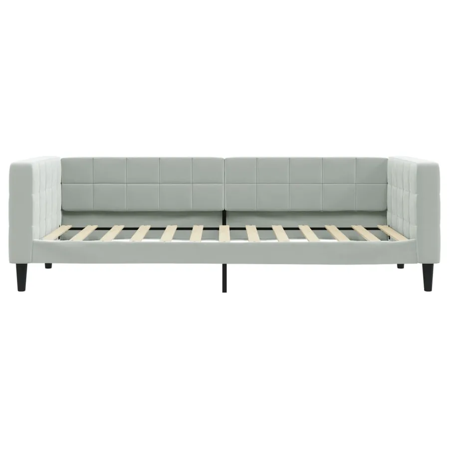 Lit de repos sans matelas gris clair 100x200 cm velours - 3