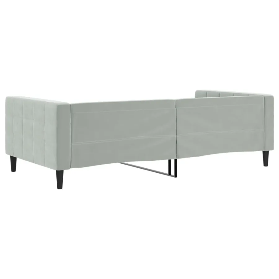 Lit de repos sans matelas gris clair 100x200 cm velours - 5