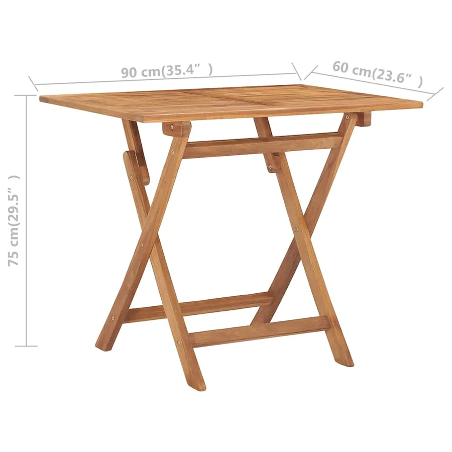 Ensemble à manger d'extérieur pliable 5 pcs Bois solide de teck - 10