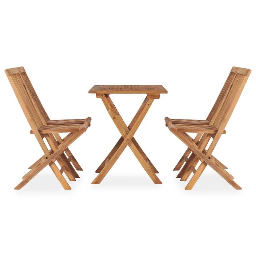 Ensemble à manger d'extérieur pliable 5 pcs Bois solide de teck - 2