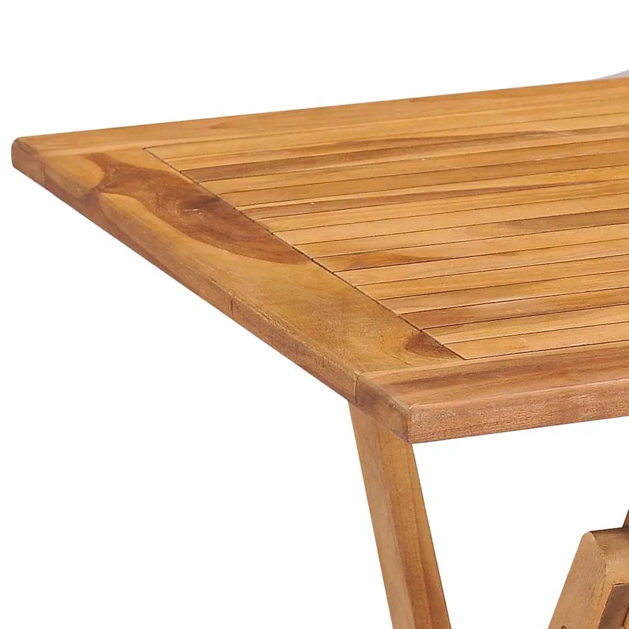 Ensemble à manger d'extérieur pliable 5 pcs Bois solide de teck - 6