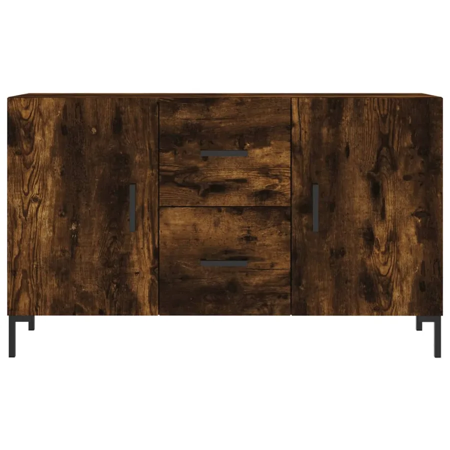 Buffet chêne fumé 100x36x60 cm bois d'ingénierie - 6
