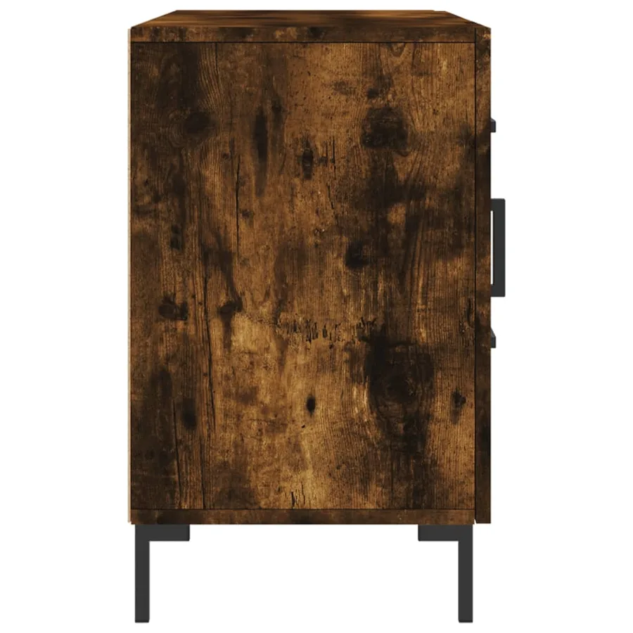 Buffet chêne fumé 100x36x60 cm bois d'ingénierie - 7