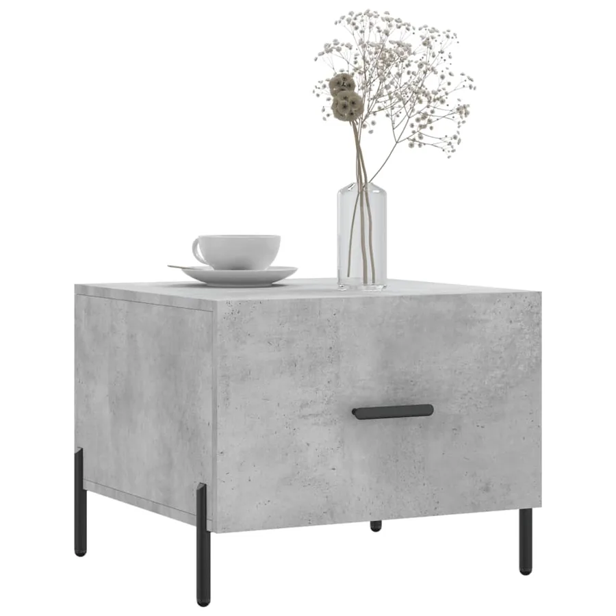 Table basse gris béton 50x50x40 cm bois d'ingénierie - 3