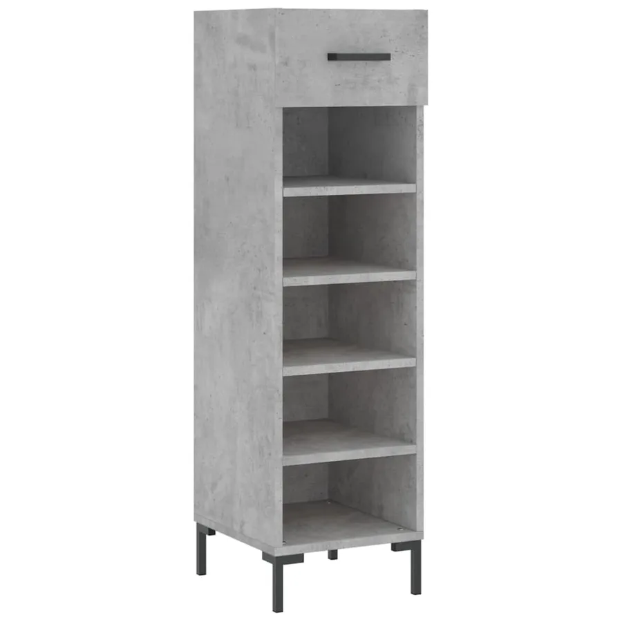 Armoire à chaussures gris béton 30x35x105 cm bois d'ingénierie - 2
