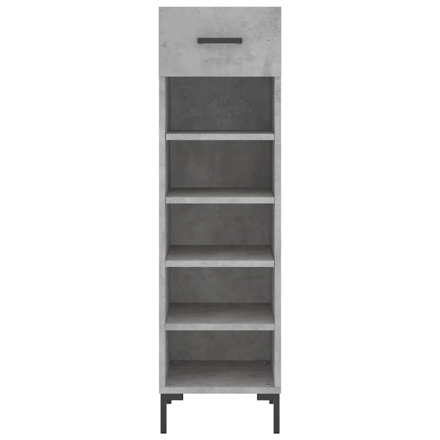 Armoire à chaussures gris béton 30x35x105 cm bois d'ingénierie - 6