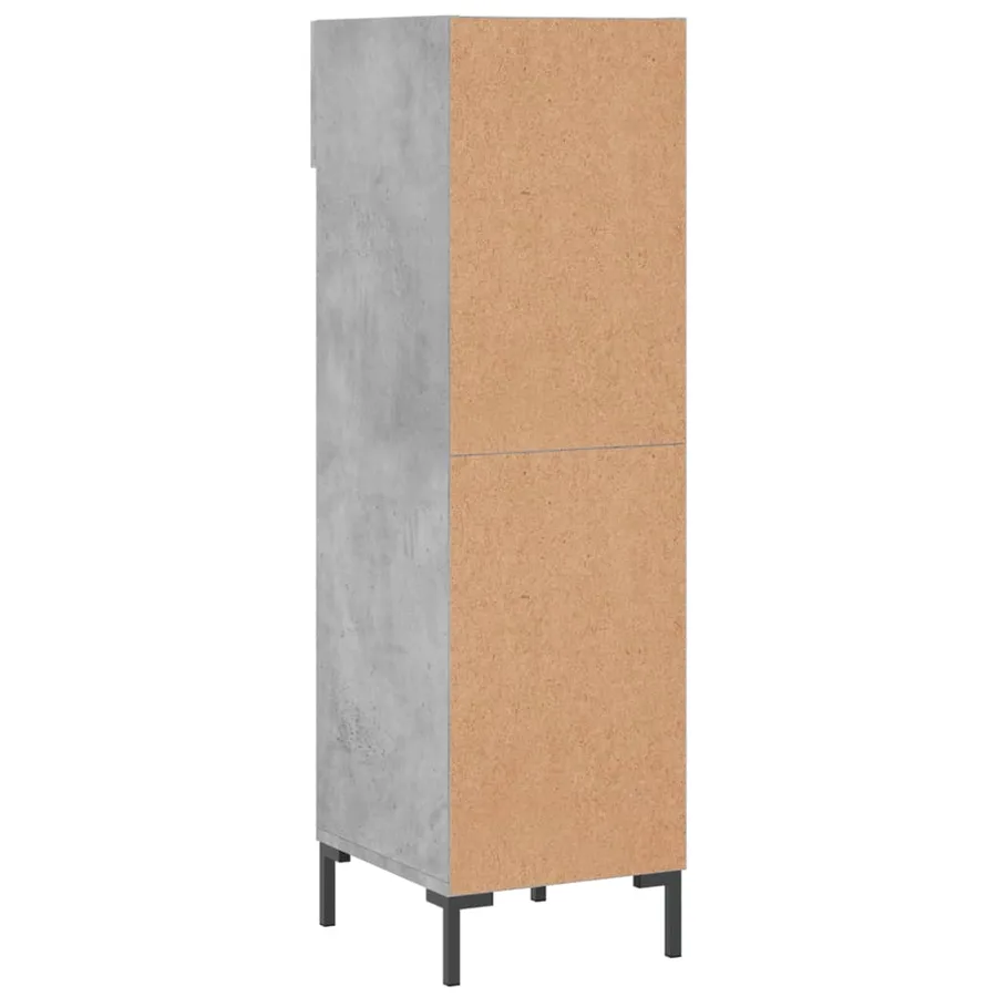 Armoire à chaussures gris béton 30x35x105 cm bois d'ingénierie - 8