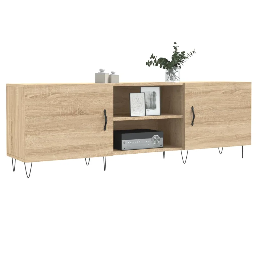 Meuble TV chêne sonoma 150x30x50 cm bois d'ingénierie - 3