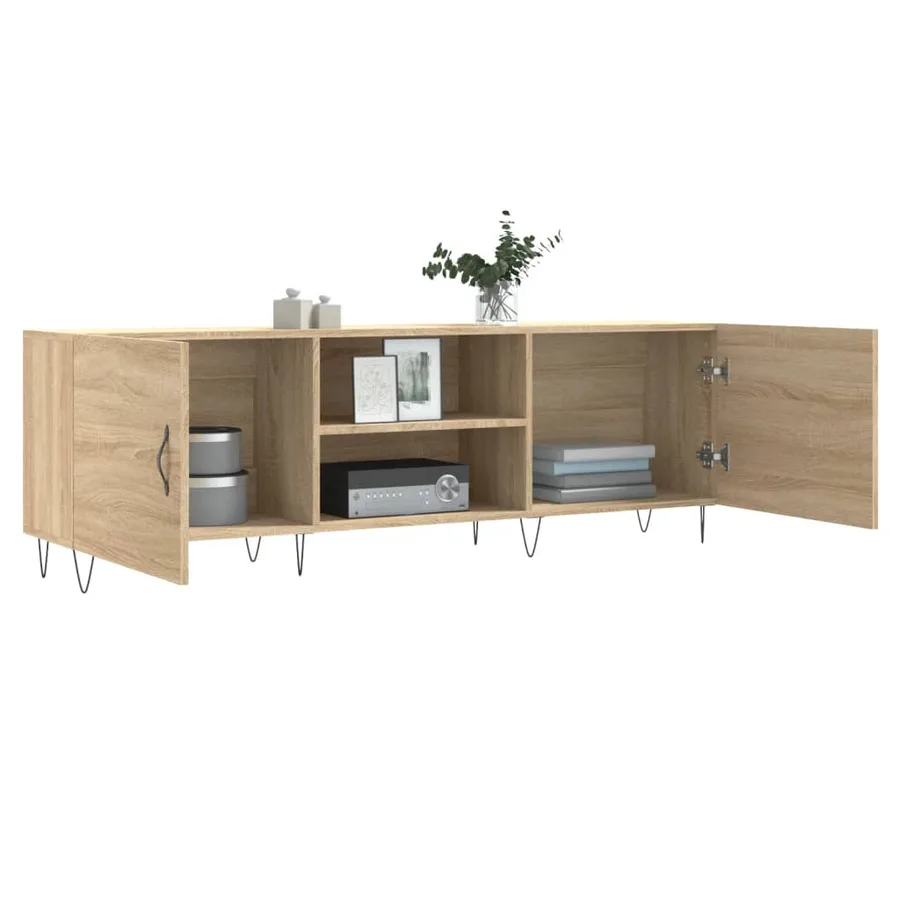 Meuble TV chêne sonoma 150x30x50 cm bois d'ingénierie - 4